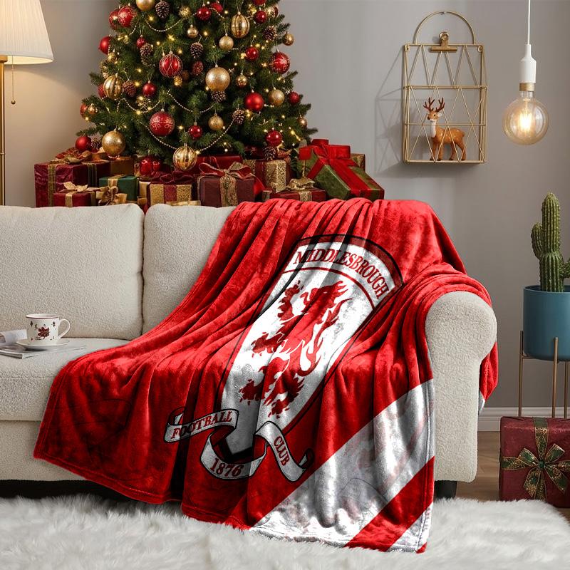 Football Club Middlesbrough Throws Blanket Flannel Blankets Plush for Couch Bed Gifts for Men Women Travel picnic blanket Christmas fan gifts
