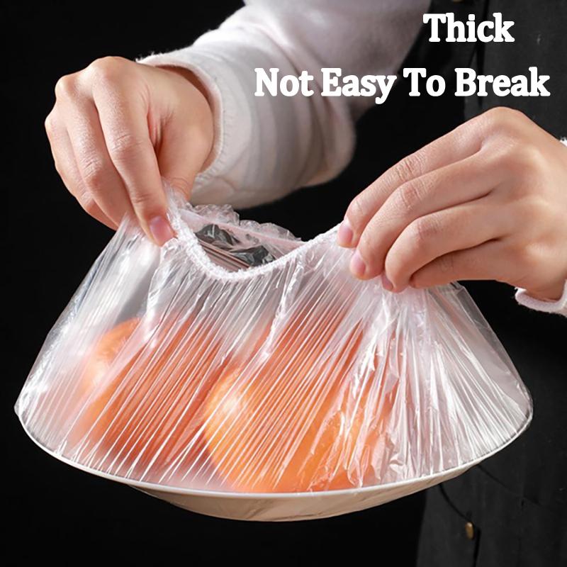 2000/1000/300/100 Pcs Disposable Lids for Food Conservation of The Refrigerator Plastic Packaging Food Covers Shoe Covers Shower Hats Bowls Hats Bag