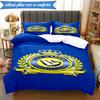 3PCS Al-Nassr Football Club Crest Printed Soft Bedding Set,Including 1pc Duvet Cover And 2pcs Pillowcases Perfect for Bedroom, Dormitory, Fan gift