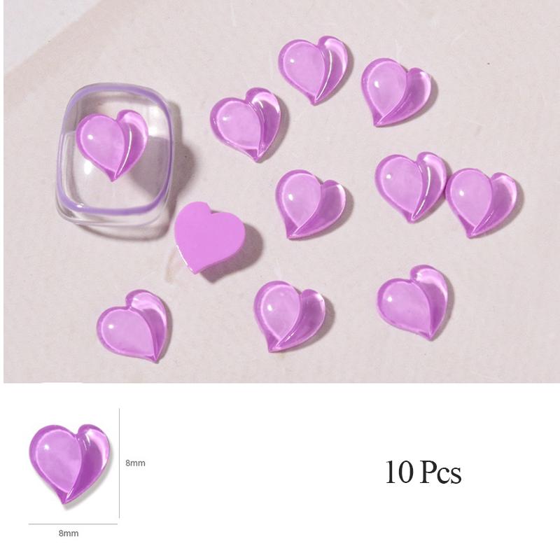 10 шт. набор для дизайна ногтей персиковое сердце сверло из смолы для ногтей персиковое сердце ювелирные изделия милые трехмерные украшения для ногтей с бриллиантами