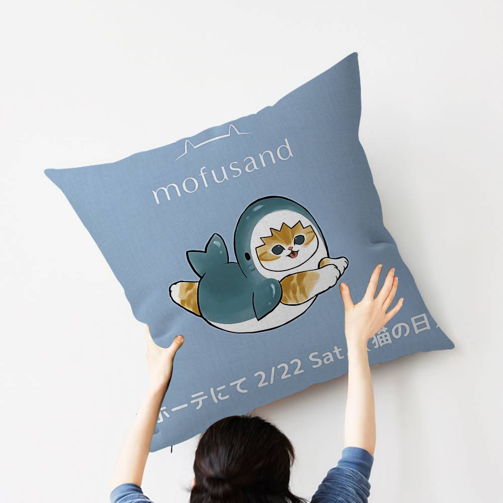 Popular Cute M-Mofusand Cat Cushion Cover Pillow Cover Decor Pillowcase Printed Cushion Case For Couch