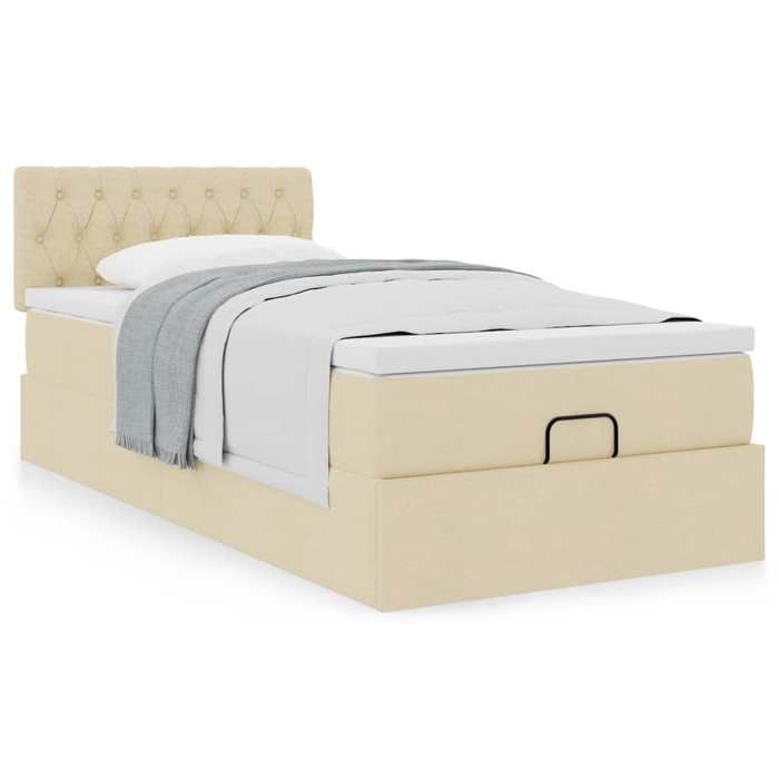 Maison Exclusive - Lit ottoman avec matelas crème 90x200 cm tissu