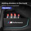 LLYEG1 Car Sticker Car Rear Trunk Partition Board Side Storage Organzier For BMW G30 G38 G20 F30 F10 G11 G12 F48 F49 F39 X1 X2 X3 X5 X6