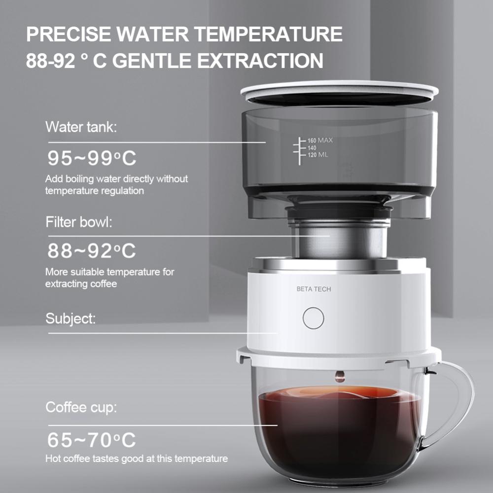 Portable Hand Brewing Coffee Machine Outdoor Mini Automatic Dripper Coffee Maker Pot Travel Extraction Coffee Brewer Grinder