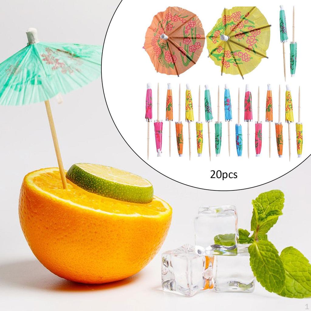 Paper Cocktail Parasols Drink Fruit Cake Sticks Crafts Novelty Disposable Food Picks Mini