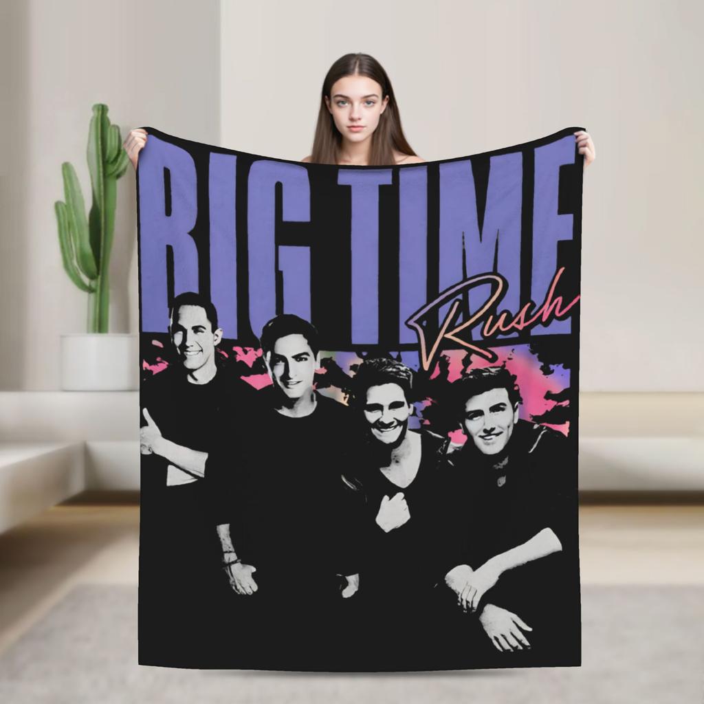 Big Time Rush Band  Flannel Blanket Winter  Super Soft Throw Blanket for Girls Boys Outdoor Funny Bedspread Sofa Bed Cover