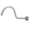 NPT1/2 Shower Arm Kit 17in WallMounted Brushed Shower Head Extension Rod Pipe Bathroom Accessory