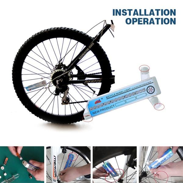 Светильник на колесо велосипеда, двухсторонний, 32 светодиода, цветной светильник на колесо велосипеда для горного велосипеда, спицовый светильник