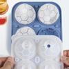 3D Football Shape Silicone Ice Cube Mold,9 Grid Reusable Ice Ball Maker with Lid for Whiskey Cocktail Drinks,Camping ice cube