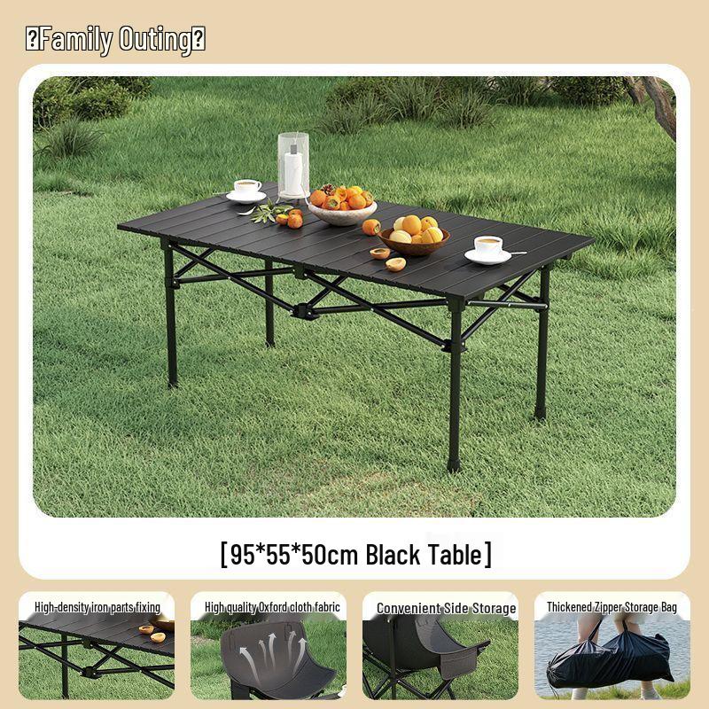 High-Back Portable Moon Chair and Folding Table Set for Camping and Picnic