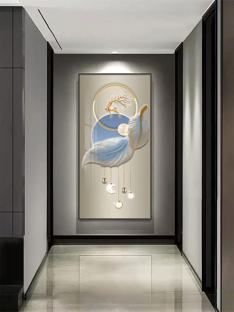 New Chinese Decorative Painting, Golden Deer Canvas Painting, Luxury Rich Tree Posters and Prints, for Porch Living Room Decor