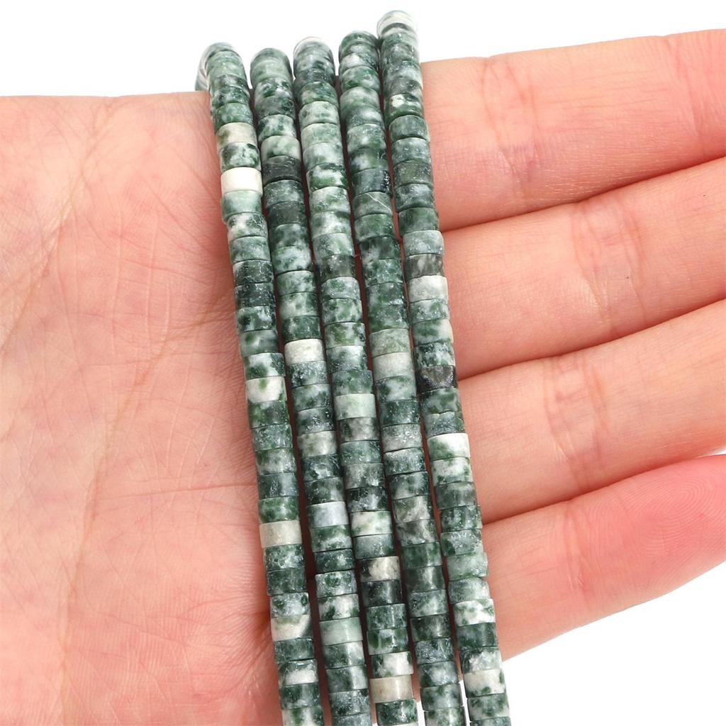 Разноцветные плоские круглые бусины-разделители из натурального камня для изготовления ювелирных изделий