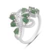 Silver Ring with Natural Emerald, Cubic Zirconia, Weight of the Product 4.56 G (2172338)