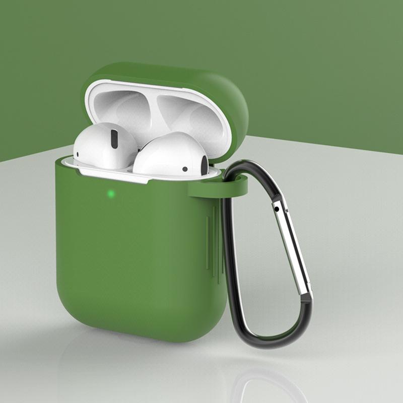 Сплошной цветной силиконовый мягкий чехол для Airpods 1/2, жидкий силиконовый беспроводной Bluetooth-наушник, защитный чехол для Airpods 2