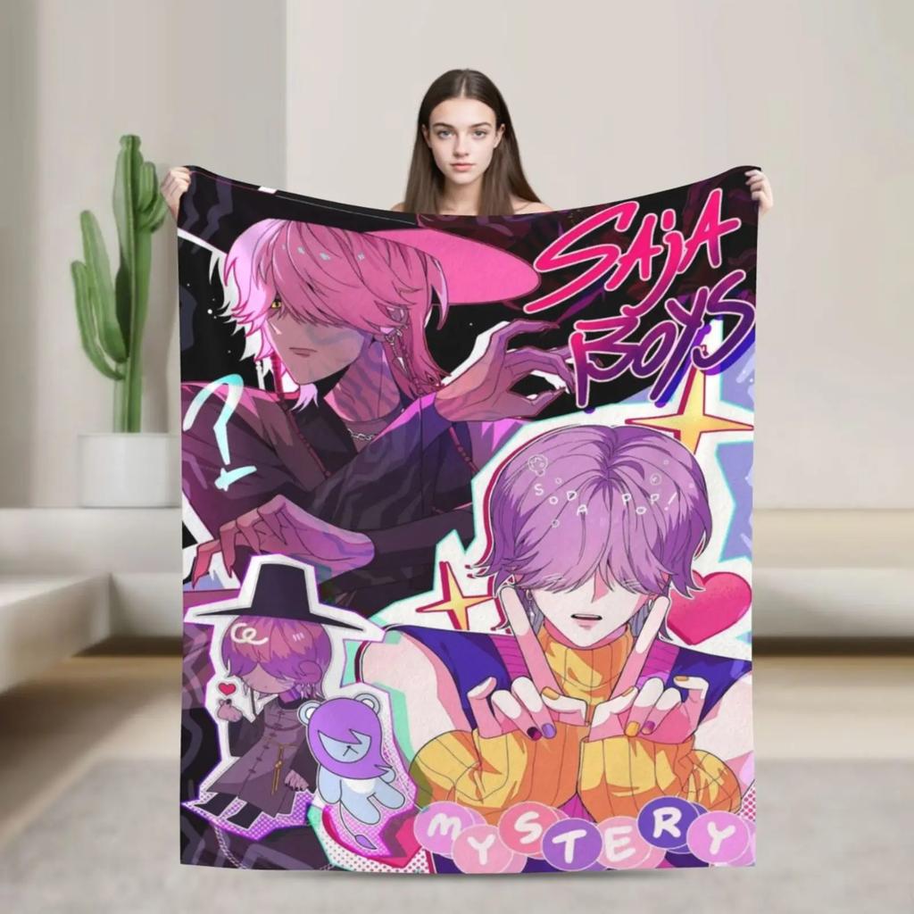 Крутое K-Pop Дьяволоохотник Саджа Бой Фланелевое Одеяло Подходит для Домашней Постели и Школьной Постели Важная Деталь для Комнаты в Общежитии Домашний Декор