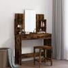 VidaXL Dressing Table with Mirror, Makeup Table with 2 Drawers, Cosmetic Table with 4 Shelves, Storage Furniture 837579