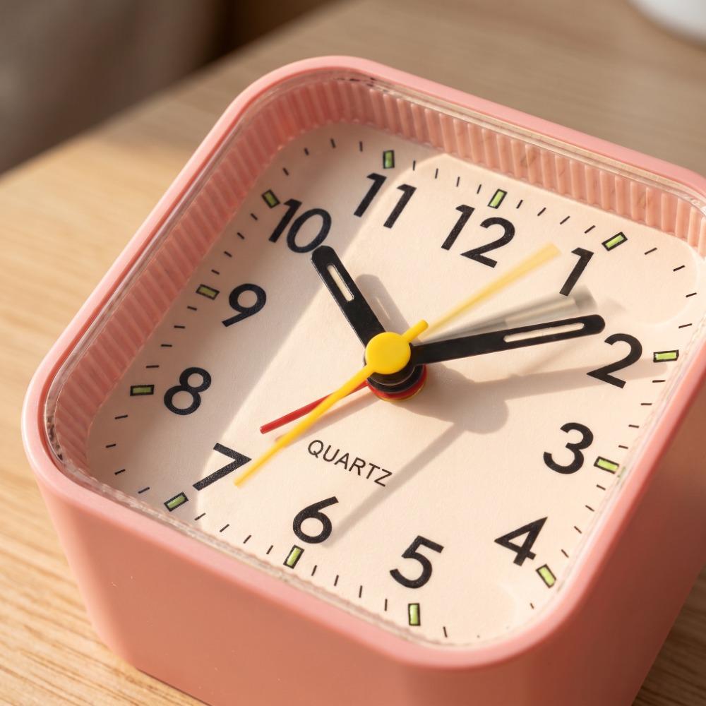 3.15in Silent Alarm Clock White Bedside Alarm Clock Small Desk Alarm Clock Home Decoration