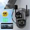 4K 8MP Wireless Solar Camera Outdoor WiFi PTZ Camera Built-in Battery PIR Detection Video Surveillance Long Time Standby