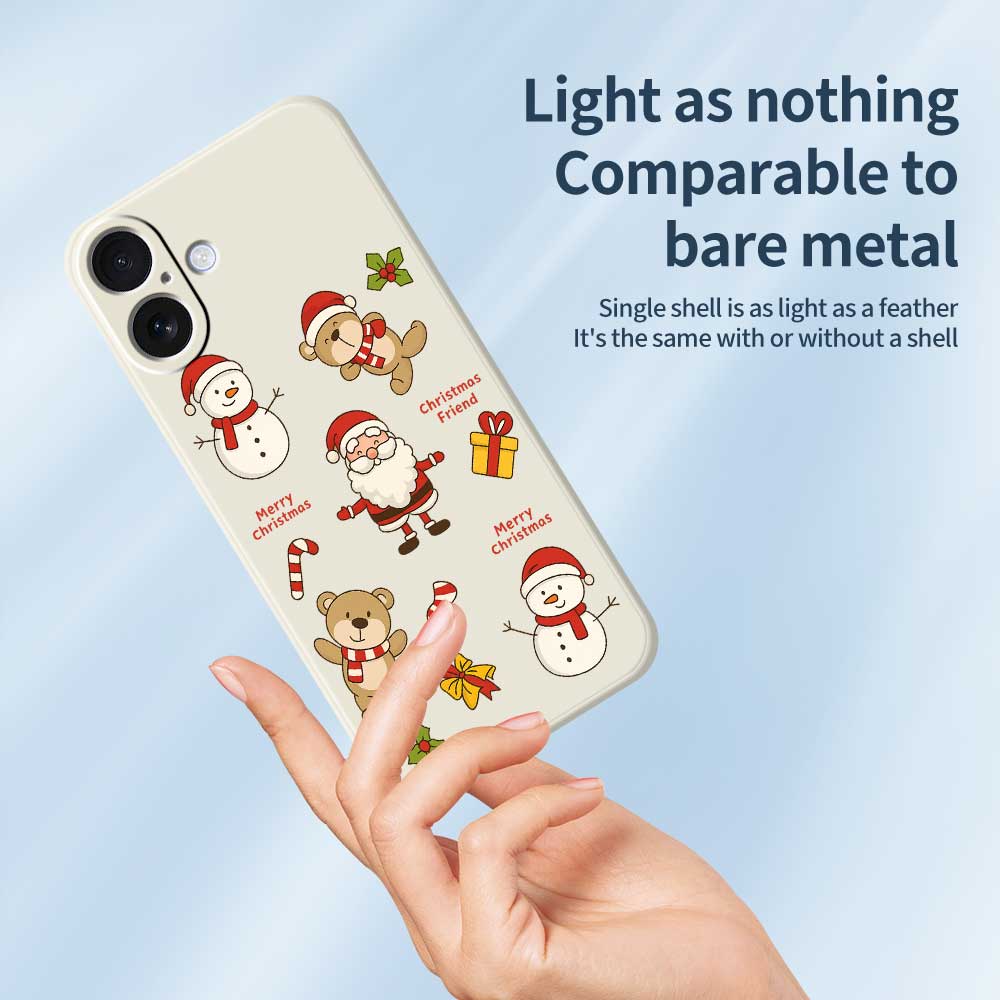 For iPhone 17 Case Christmas Friends Pattern Printing Straight Edge TPU Phone Back Cover