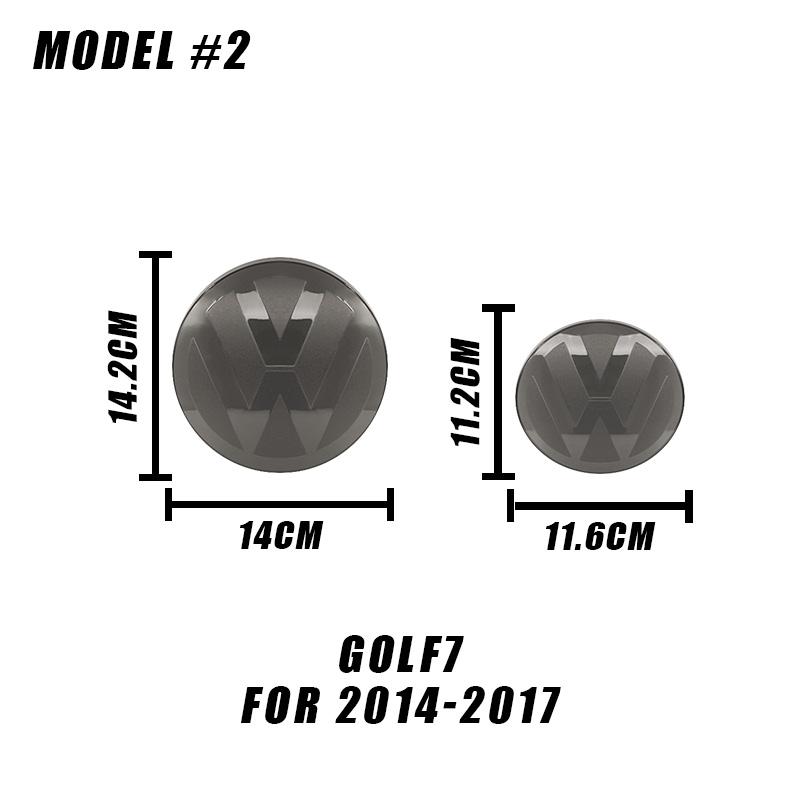 Для VOLKSWAGEN 2 шт. Передний и задний значок Для Volkswagen VW Golf 6/Golf 7/Golf 7.5/Golf 8 Модифицированный Черный значок Плоский зеркальный логотип