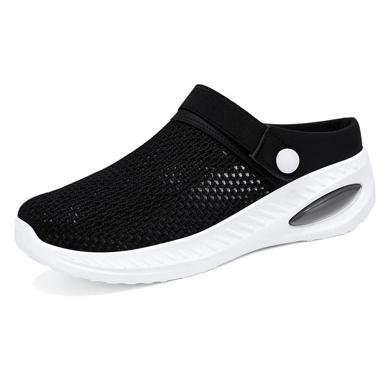 Женская обувь мягкая подошва не устают ноги женские тапочки закрытая пятка повседневная ленивая обувь полушлепанцы дышащие с закрытым носком женские