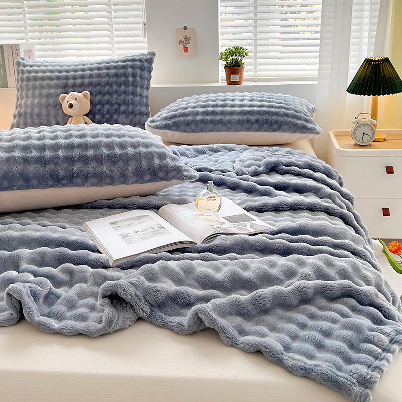 «Плед из искусственного кролика — офисный сон, летний кондиционер, всесезонный диван и постельное белье»