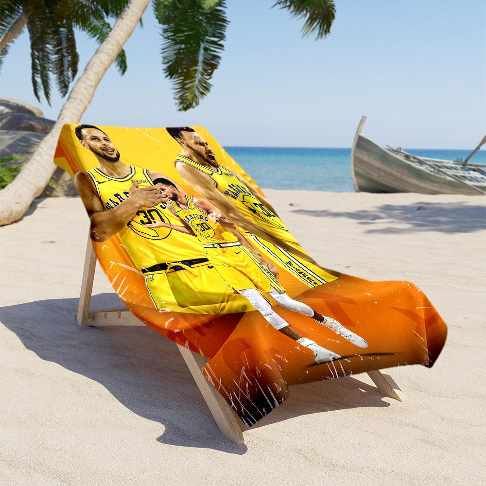 Golden State Warriors Beach Towel Super Soft & Absorbent Comfortable Lightweight Suitable for Sports, Travel, Swimming, Yoga, Bathroom, Beach, And Poo