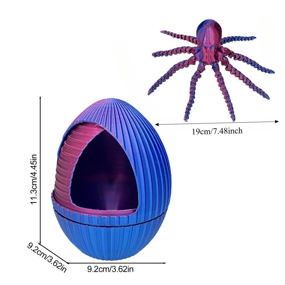 1 шт. Новые 3D-печатные многосуставные подвижные игрушки-осьминоги Детская игрушка-антистресс Аксессуары для ключей Декор Игрушки для мальчиков Подарок на день рождения