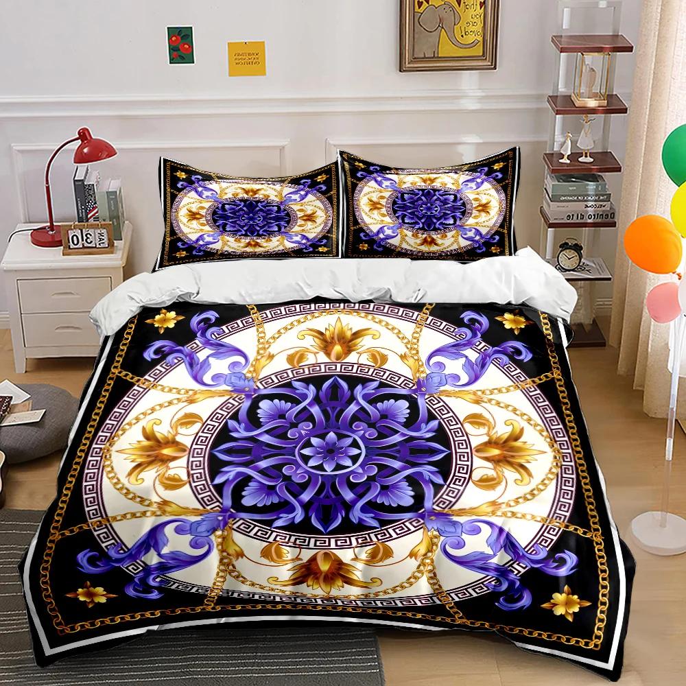 Постельное белье HD с принтом роскошной цепочки, пододеяльник 1 пододеяльник 2 наволочки, комплект постельного белья для взрослых и детей, роскошный для подарков