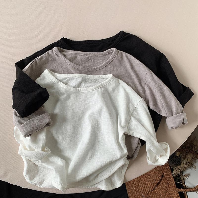 Long Sleeved T-shirt Versatile Korean Base Shirt Girl and Boys Clothing Baby Top