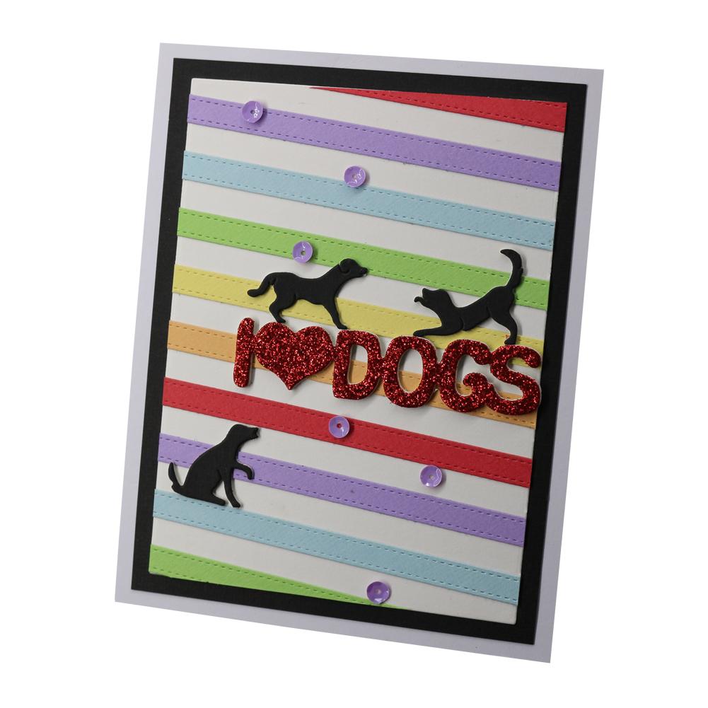 Рамка «Я люблю собак» из металла, серебристый трафарет, тиснение, резка, штампы для скрапбукинга, изготовление открыток из бумаги