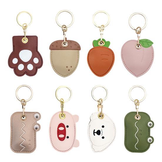 Cat Paw Shaped Pet Hair Keychain Faux Leather Pet Fur Souvenir Handmade Key Holder Pet Memorial Gift