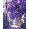 Frame Diy Scenery Painting By Numbers Kit Purple Forest Handicrafts Paint Drawing Canvas Number Painting For Home Decors