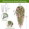 Artificial Hanging Vine Simulated Wall Hanging Fake Flower Plastic Flower Decorative Plant Basket Vine Lavender Wedding Decor