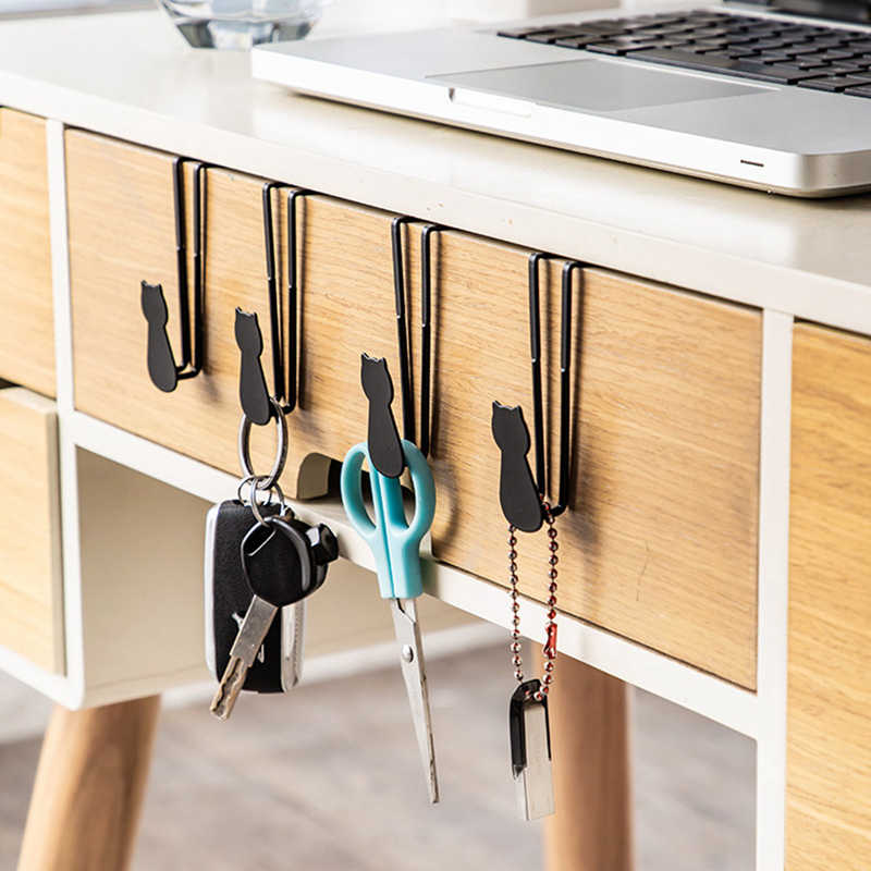 Вешалка для шкафа Милая кошка Без дырокола Вешалка для ящика Маленькая вешалка Вешалка для пальто