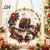 Decorative Hanging Ornaments for Home Christmas Diamond Art Ornament, 2D Acrylic Pearl Painting Clear Festive Decor Pattern Suncatcher, Holiday Window