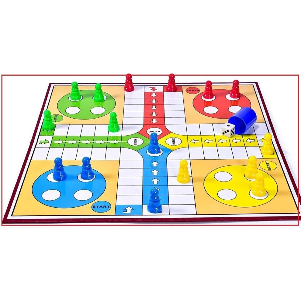 Ludo Board Game - Classic Family Fun for 2-4 Players, Fold-Up Portable, Ages 6+, Perfect Xmas Gift