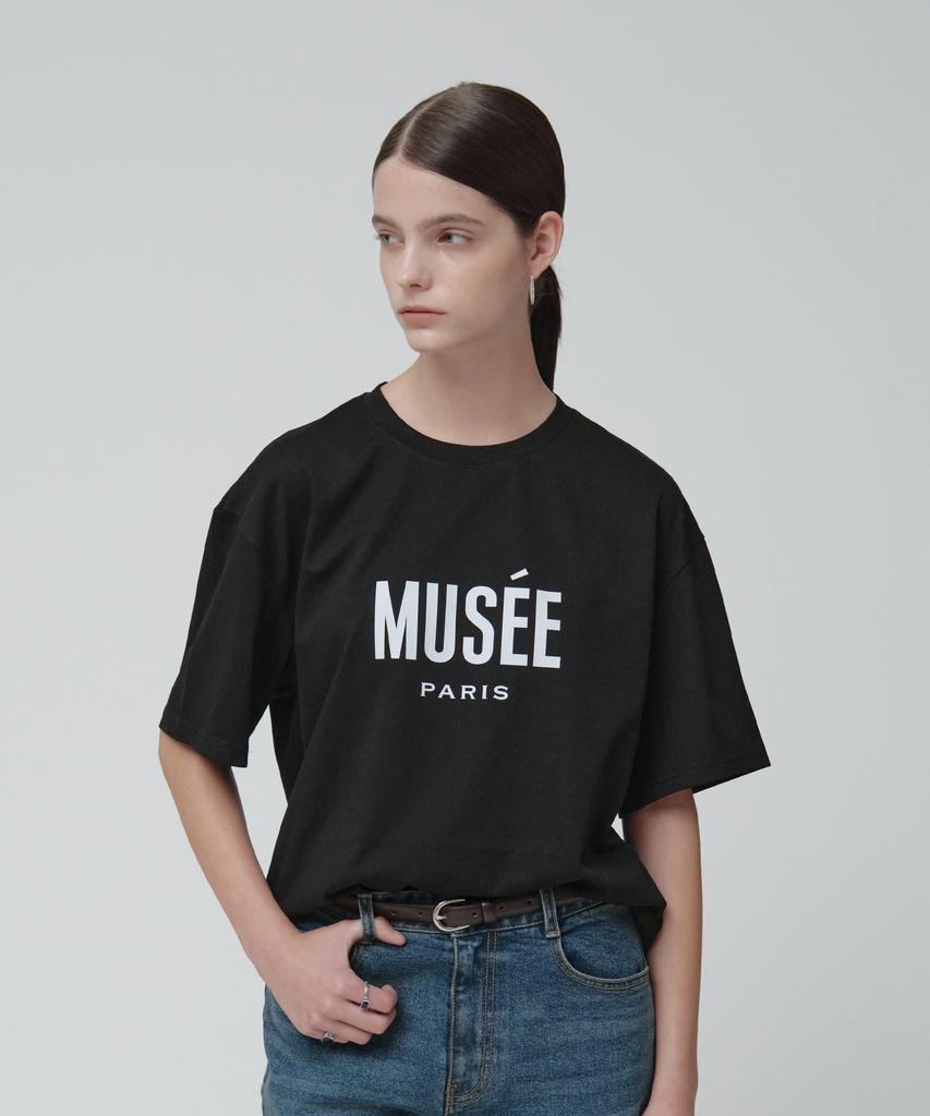 MUSEE Логотип Musee Оверсайз Базовая футболка_Черная