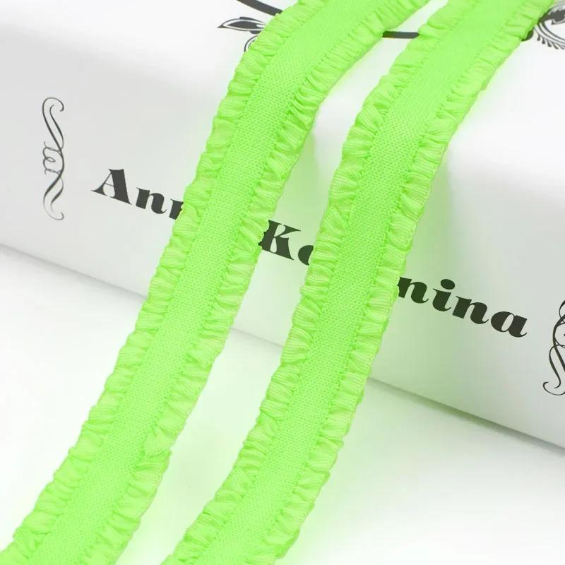 5/10 ярдов Meetee 12 мм эластичная лента с оборками, красочная плиссированная эластичная кружевная отделка, лента для головного убора, DIY швейные аксессуары для одежды