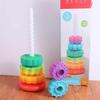 Монтессори Вращающаяся Радужная Башня Координация Рук и Глаз Складывание Радужной Башни Дом