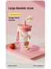 Portable Cute Tritan Water Cup with Tea Filter & Straw – Cartoon Design, Perfect for Students