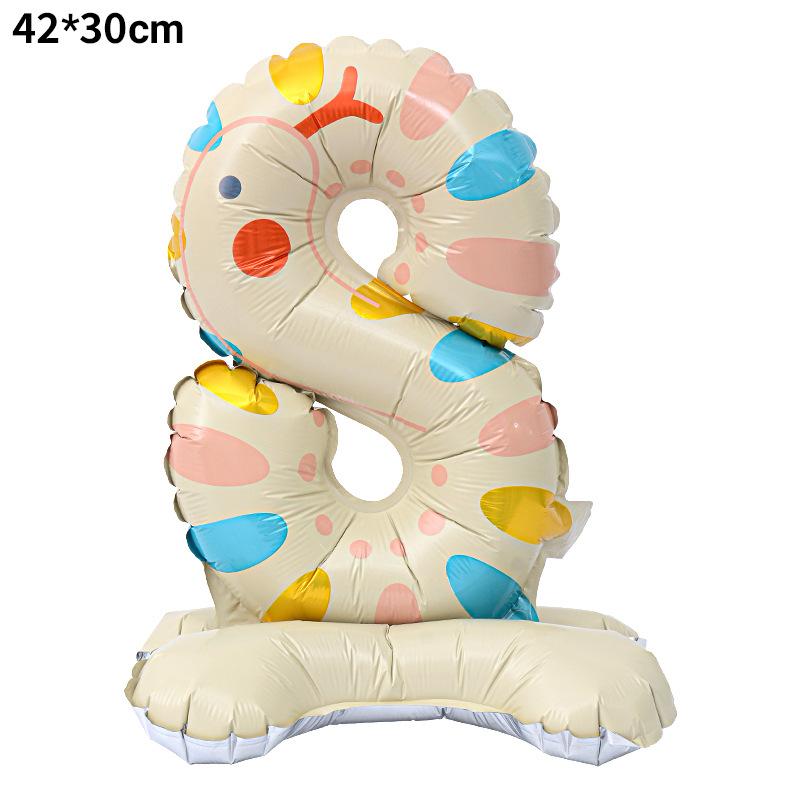 23 Inch Animal Digital Column Aluminum Film Balloon Modeling 0-9 Birthday Scene Decoration