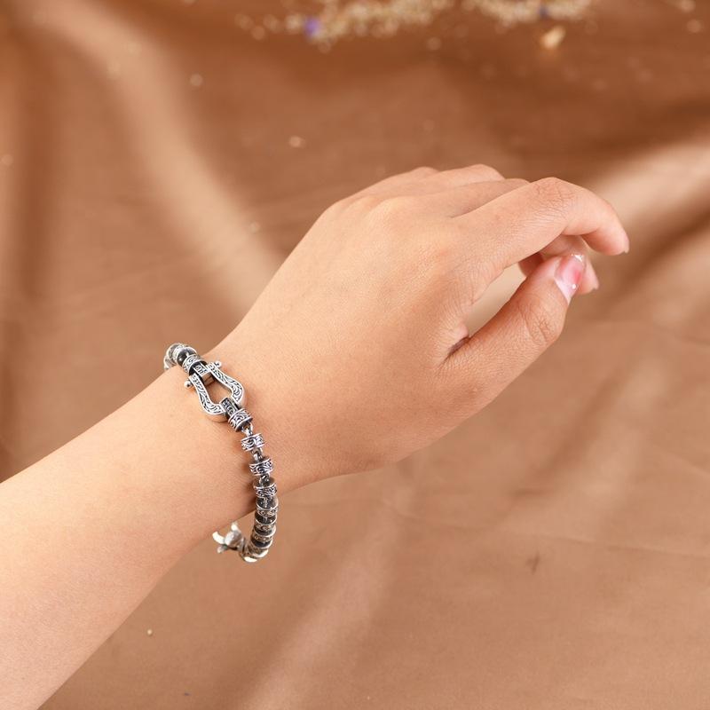 Новый браслет с ретро-винтажным и минималистским дизайном, модный браслет в форме пряжки для мужчин и женщин