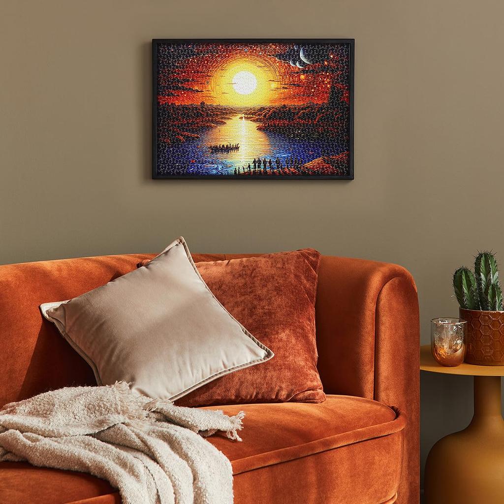 MISITU Micro-Piece Jigsaw Puzzle, 1000 Pieces, Landscape Painting, Fantasy, Gift, Birthday, Christmas, Stylish Interior, Dawn (26 X 38 Cm)