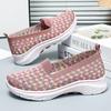 Breathable Summer Sneakers 2024 Women Shoes Wedge Kintting Woven Mom Relax Walking Flats Tenis Chaussure Femme