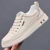 2025 Spring New Casual Little White Shoes Men's Free Lace-up Trend Fashion Board Shoes Men's Low-top White Leather Shoes