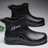 Men Women Short Rain Boots Four Seasons Work Shoes Fashion Non-slip Wear-Resistant Rubber Shoes Fishing Shoe Waterproof Shoes