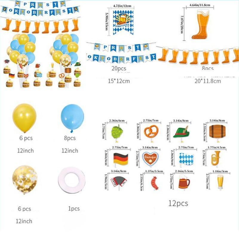 Oktoberfest Dekoration Set Bayrische Wimpel Girlande Banner Luftballon Für Party