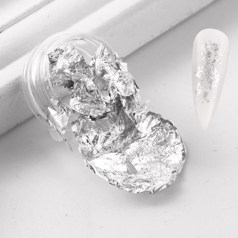 1 шт., блестящая фольга для ногтей, блестки, нерегулярный алюминиевый золотой дизайн, набор, блестящие хлопья, гель, аксессуары для маникюра «сделай сам»