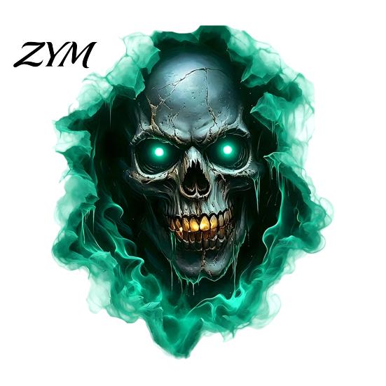Spooky Wall Stickers Halloween Theme Sticker, Horror Skull Decal, Waterproof Self-adhesive Glowing Art, for Home Living Room Bedroom And Party
